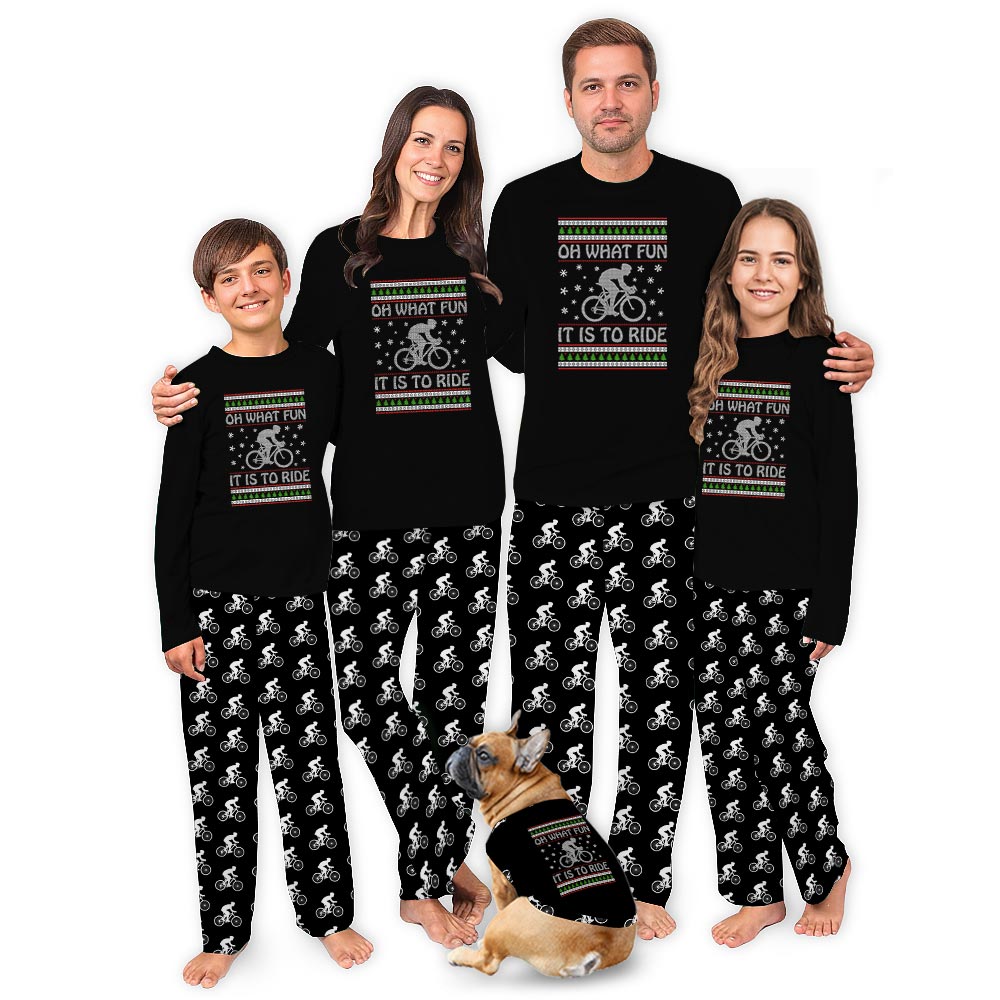 Oh What Fun To Ride Bicycle Christmas Plus Size Family Jammies Oh What Fun To Ride Bicycle Christmas Plus Size Family Jammies