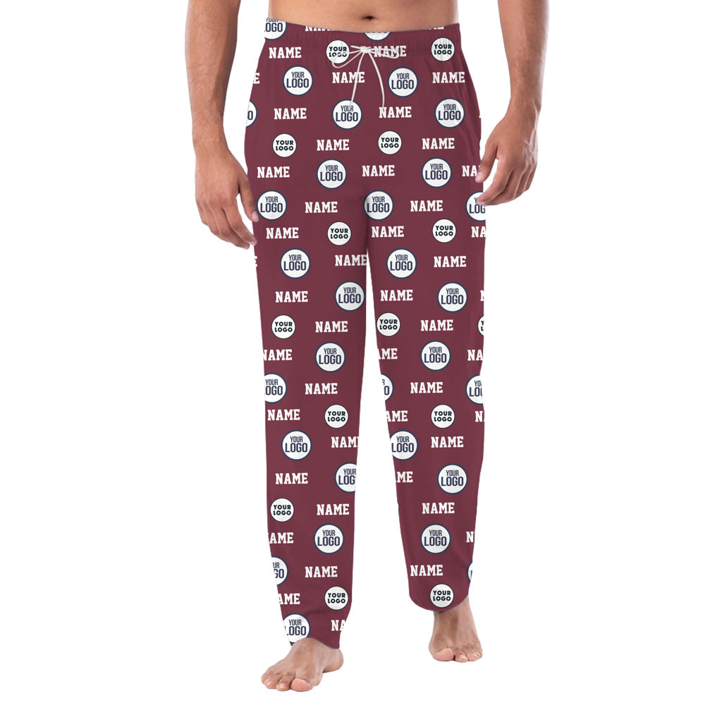 Custom Logo And Text Pajama Pants With Preview Custom Logo And Text Pajama Pants With Preview