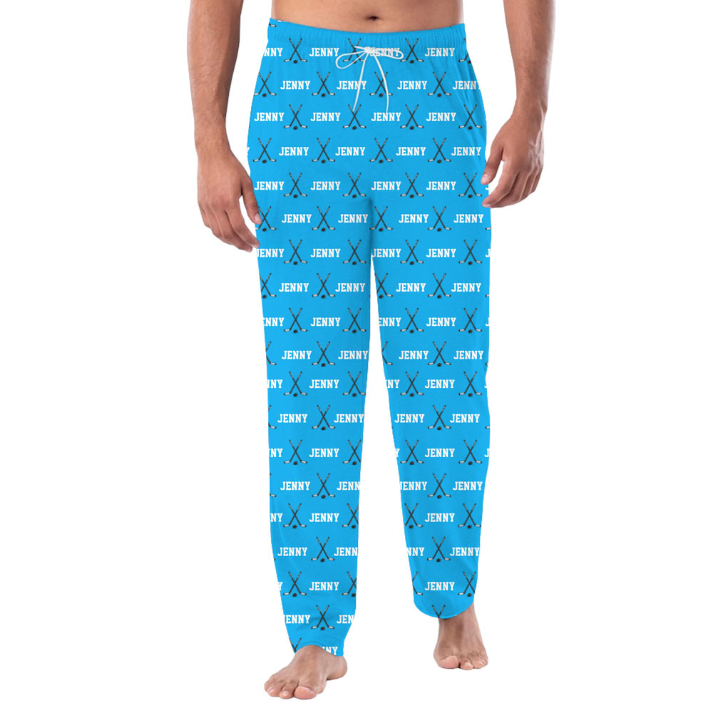 Personalized Hockey Pajama Pants With Name Personalized Hockey Pajama Pants With Name