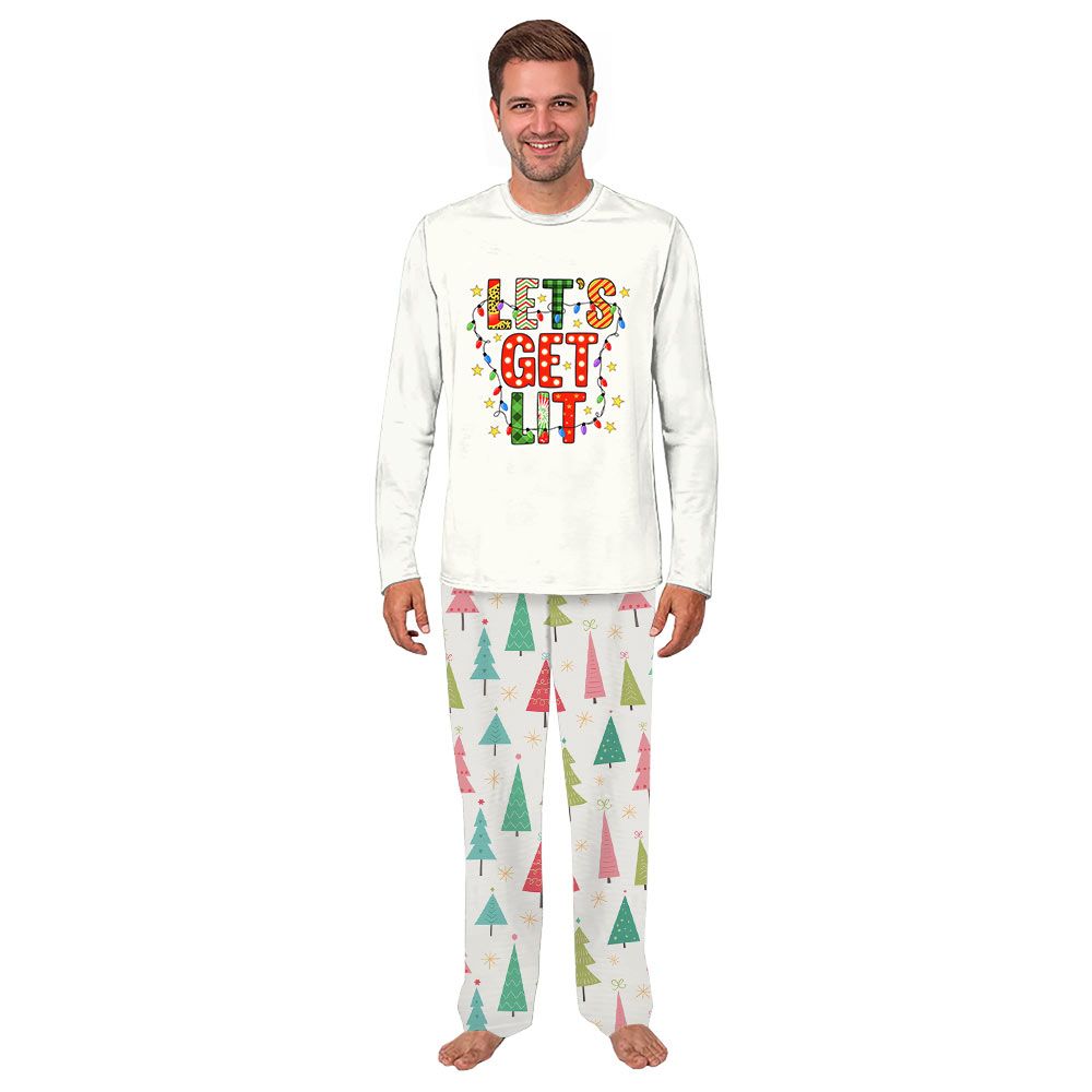 Christmas Lets Get Lit Pajamas In Beige With Full Sizes Guaranteed Christmas Lets Get Lit Pajamas In Beige With Full Sizes Guaranteed
