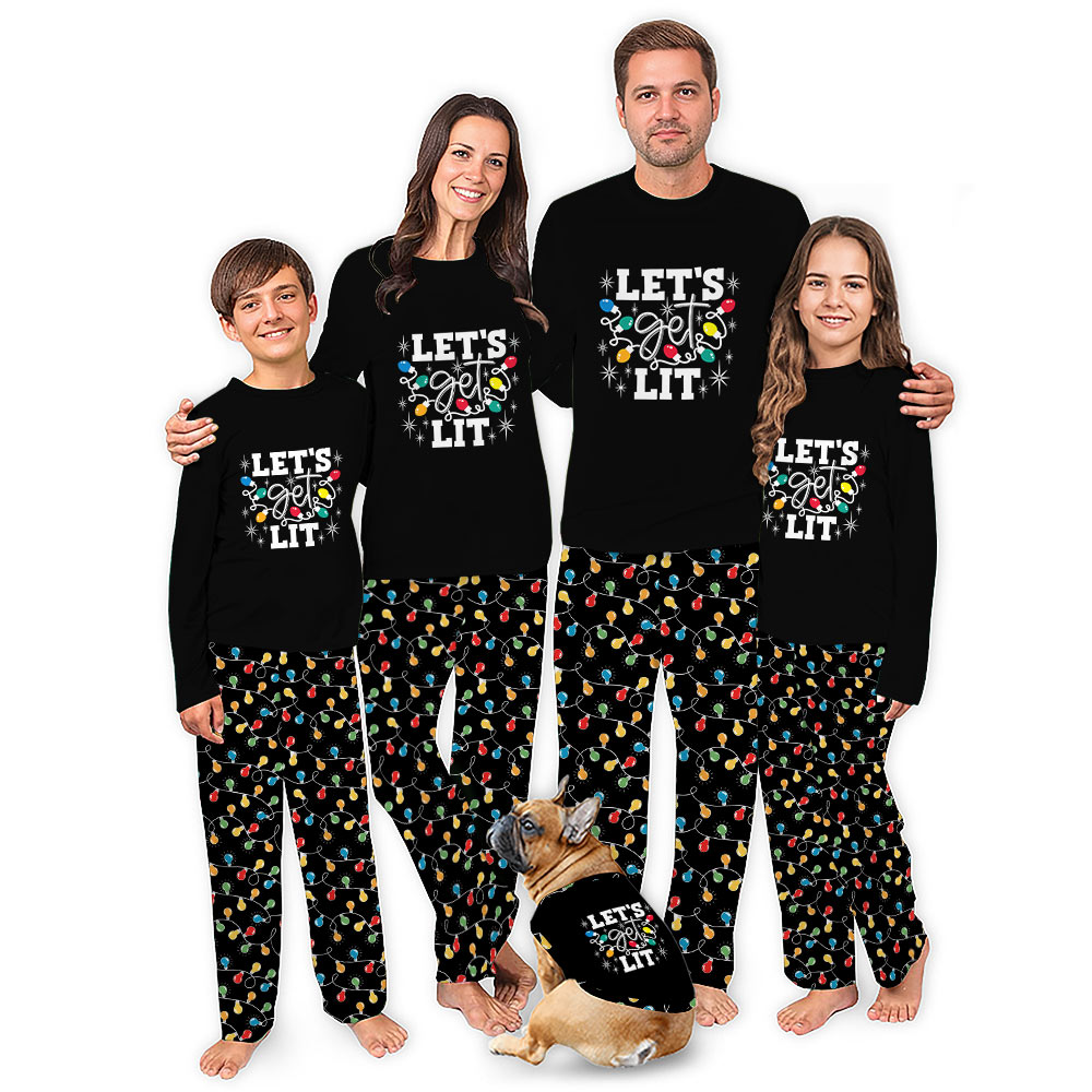 Lets Get Lit Christmas Pajamas For Team And Group With Handy Pockets Lets Get Lit Christmas Pajamas For Team And Group With Handy Pockets