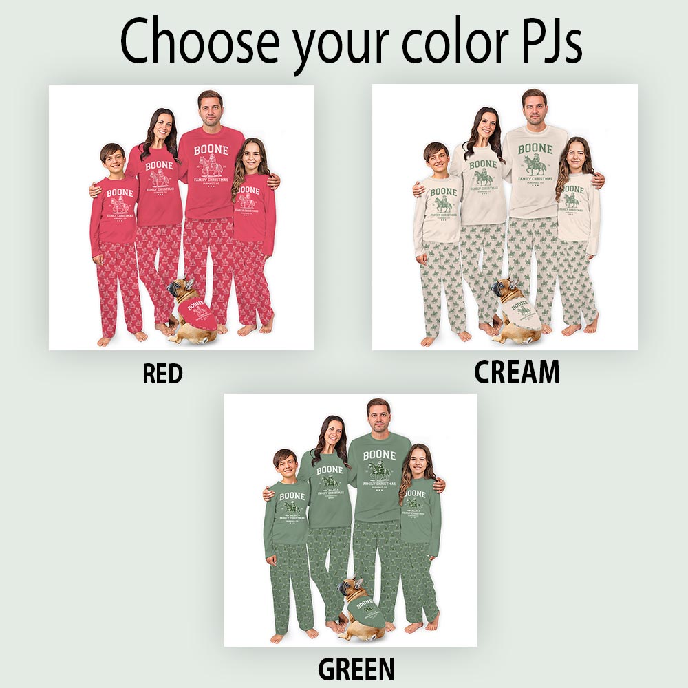 Custom Cowboy Santa Western Family Pajamas Matching Christmas Custom Cowboy Santa Western Family Pajamas Matching Christmas