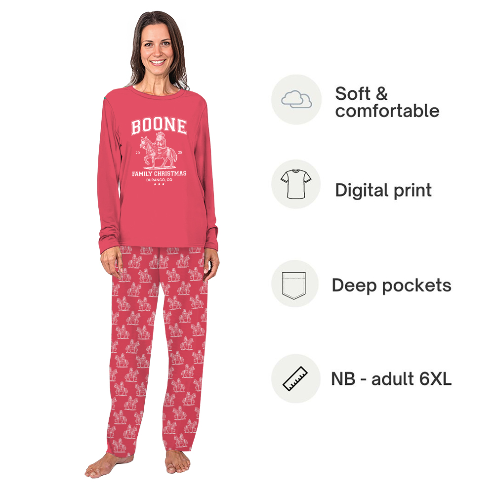 Custom Cowboy Santa Western Family Pajamas Matching Christmas Custom Cowboy Santa Western Family Pajamas Matching Christmas