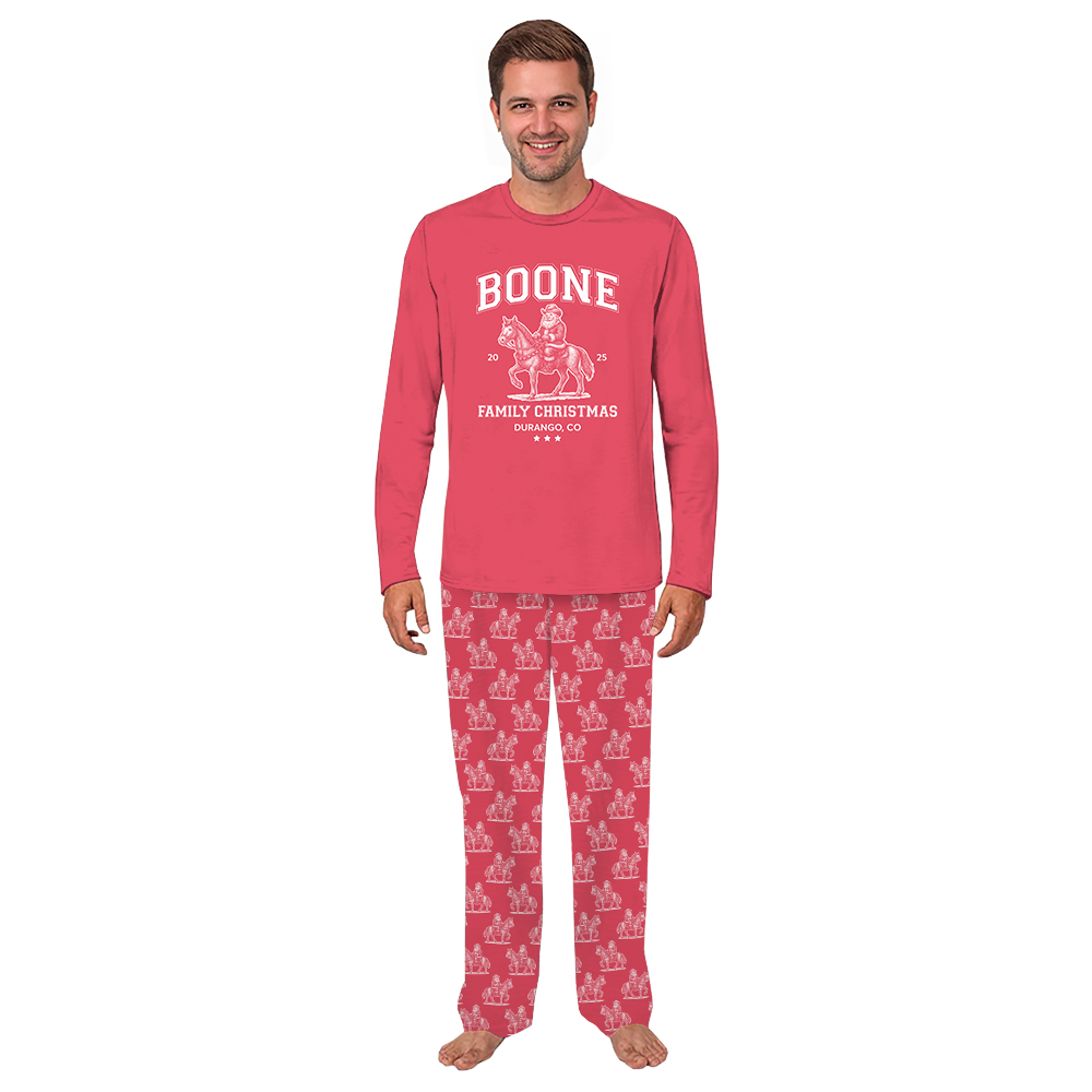 Custom Cowboy Santa Western Family Pajamas Matching Christmas Custom Cowboy Santa Western Family Pajamas Matching Christmas