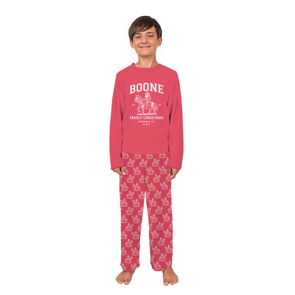 Custom Cowboy Santa Western Family Pajamas Matching Christmas Custom Cowboy Santa Western Family Pajamas Matching Christmas