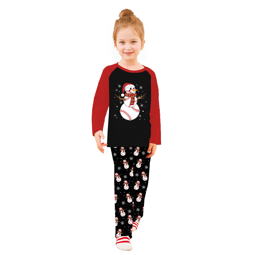 Baseball Christmas Matching Snowman Pajamas With Plus Sizes Baseball Christmas Matching Snowman Pajamas With Plus Sizes