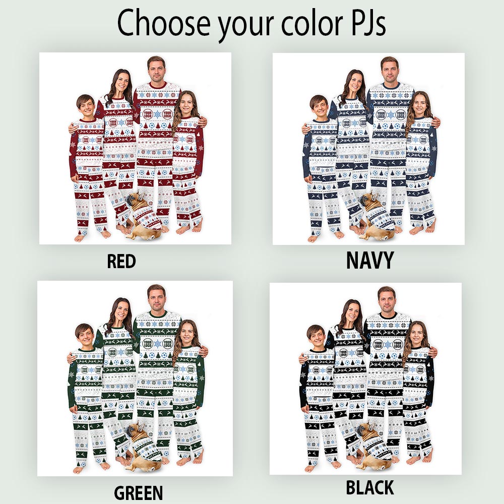 Custom Soccer Christmas Pajamas With logo For Team And Group Custom Soccer Christmas Pajamas With logo For Team And Group