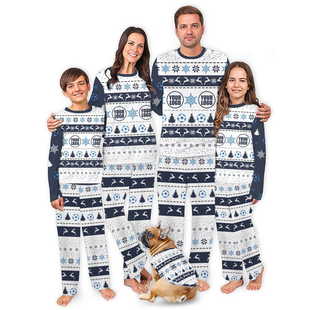 Custom Soccer Christmas Pajamas With logo For Team And Group Custom Soccer Christmas Pajamas With logo For Team And Group