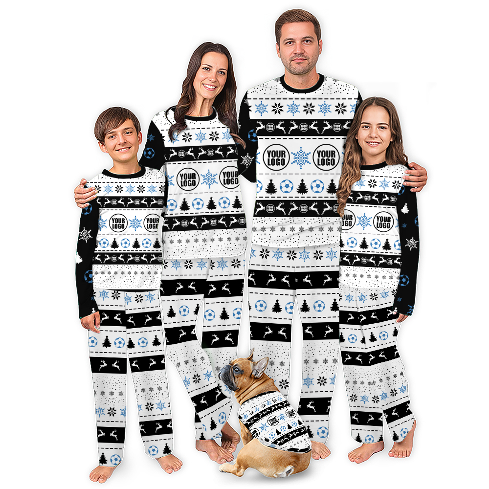 Custom Soccer Christmas Pajamas With logo For Team And Group Custom Soccer Christmas Pajamas With logo For Team And Group