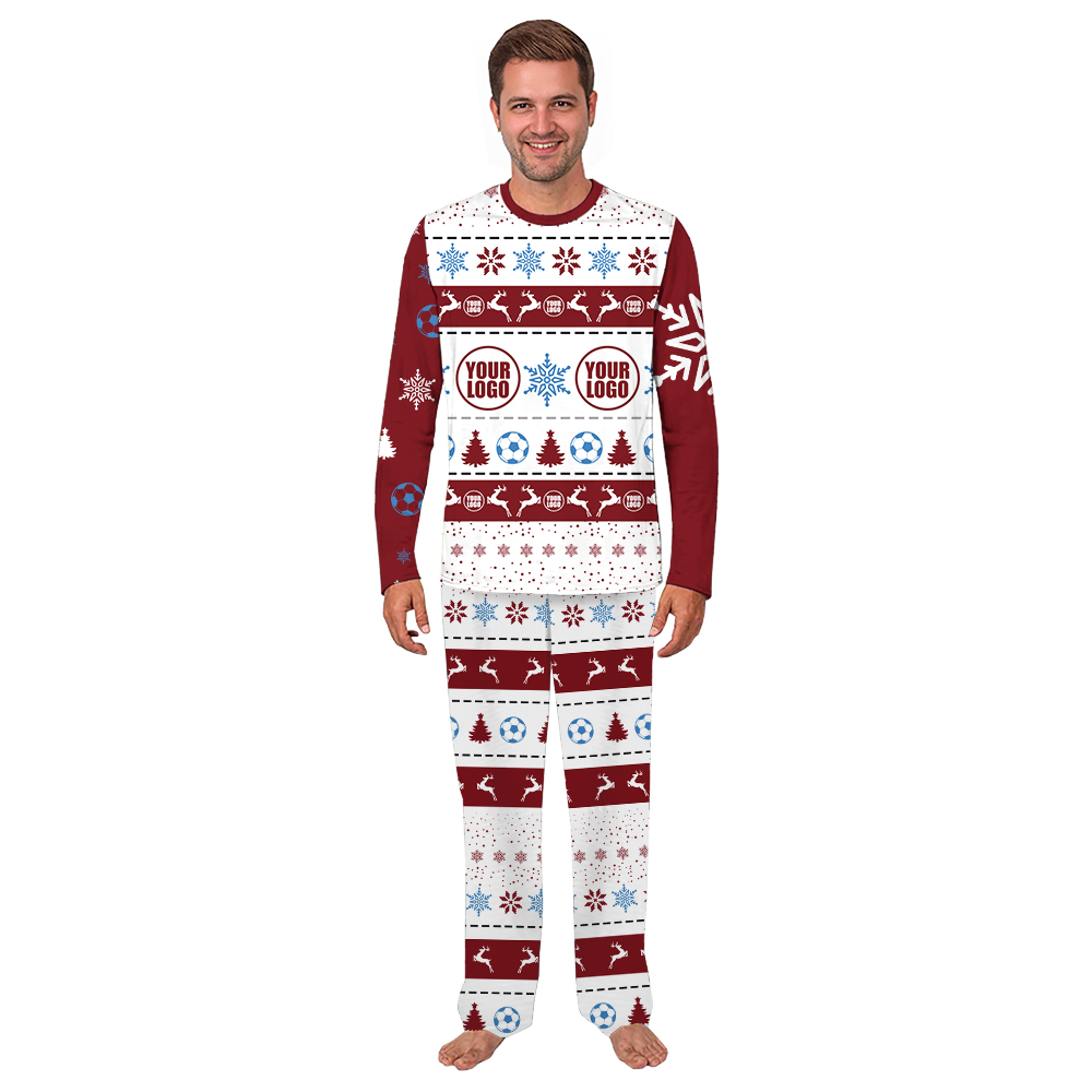 Custom Soccer Christmas Pajamas With logo For Team And Group Custom Soccer Christmas Pajamas With logo For Team And Group