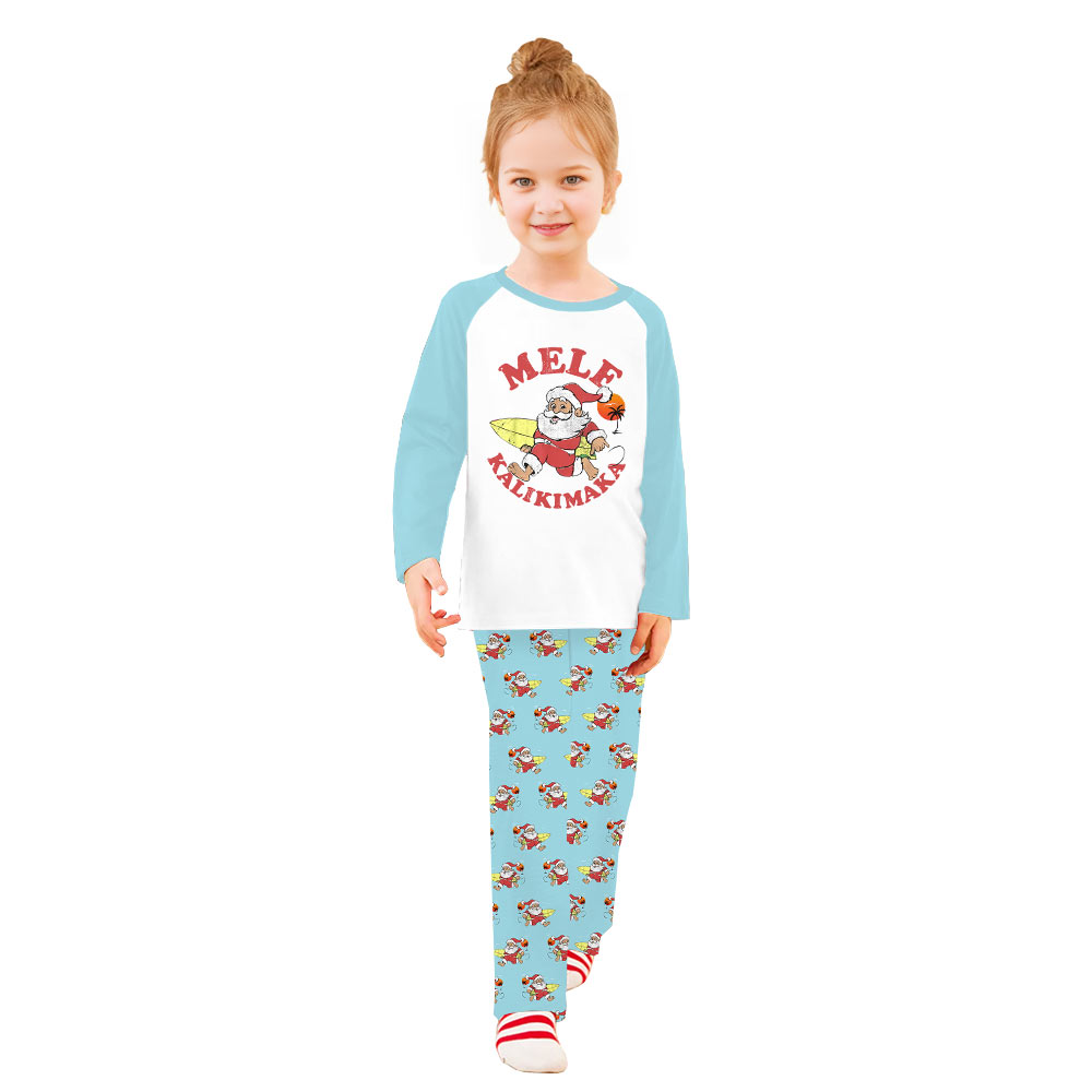 Hawaiian Santa Matching Family Christmas Jammies Saying Mele Kalikimaka Hawaiian Santa Matching Family Christmas Jammies Saying Mele Kalikimaka