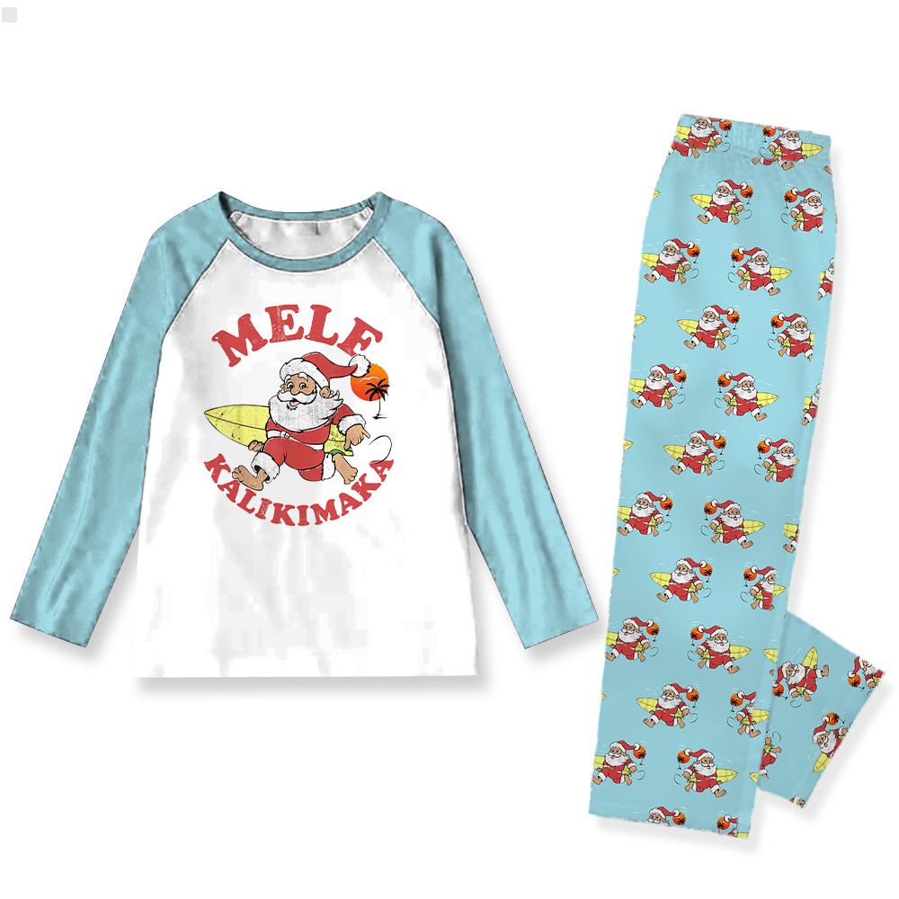 Hawaiian Santa Matching Family Christmas Jammies Saying Mele Kalikimaka Hawaiian Santa Matching Family Christmas Jammies Saying Mele Kalikimaka