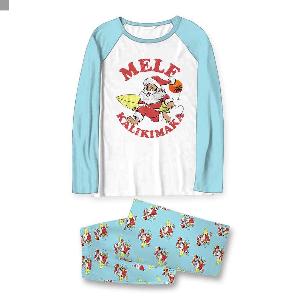 Hawaiian Santa Matching Family Christmas Jammies Saying Mele Kalikimaka Hawaiian Santa Matching Family Christmas Jammies Saying Mele Kalikimaka