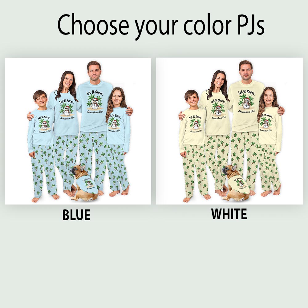 Yellow Funny Let It Snow Tropical Snowman Plus Size Family PJs Yellow Funny Let It Snow Tropical Snowman Plus Size Family PJs