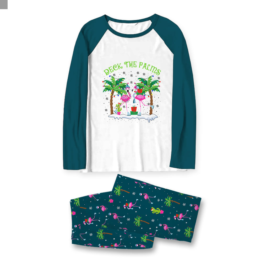 Flamingo Matching Family Holiday Pajamas With Handy Pockets