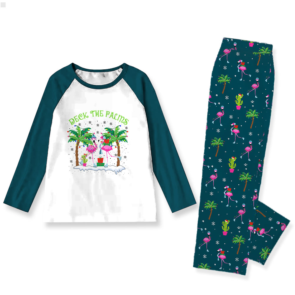 Flamingo Matching Family Holiday Pajamas With Handy Pockets
