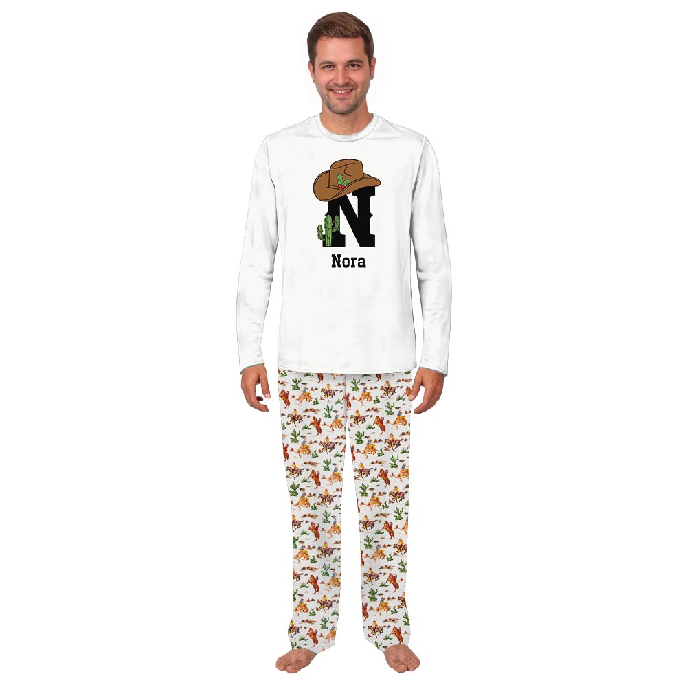 Monogrammed Western Christmas Personalized Holiday Pajamas with Name