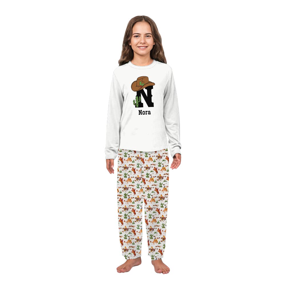 Monogrammed Western Christmas Personalized Holiday Pajamas with Name