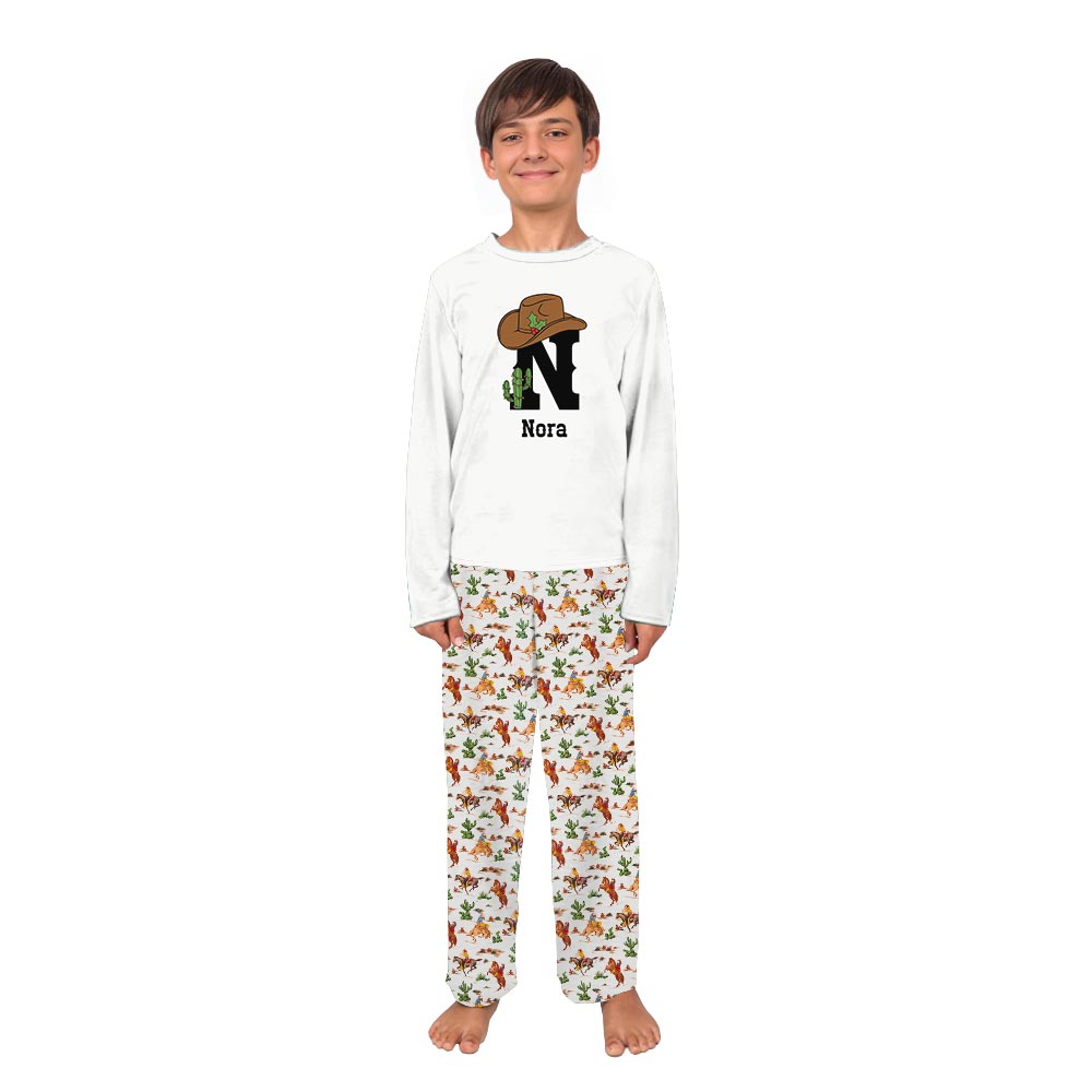 Monogrammed Western Christmas Personalized Holiday Pajamas with Name