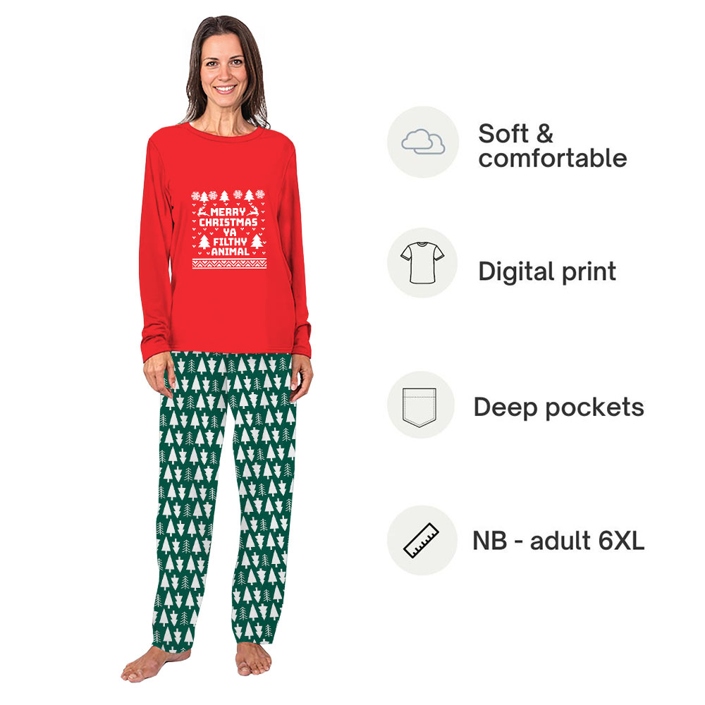 Home Alone Family Pajamas With Festive Saying Merry Christmas Ya Filthy Animals Home Alone Family Pajamas With Festive Saying Merry Christmas Ya Filthy Animals