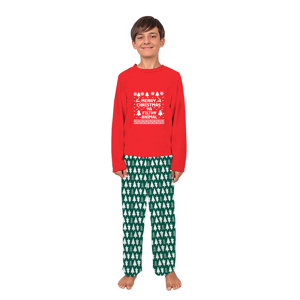 Home Alone Family Pajamas With Festive Saying Merry Christmas Ya Filthy Animals Home Alone Family Pajamas With Festive Saying Merry Christmas Ya Filthy Animals