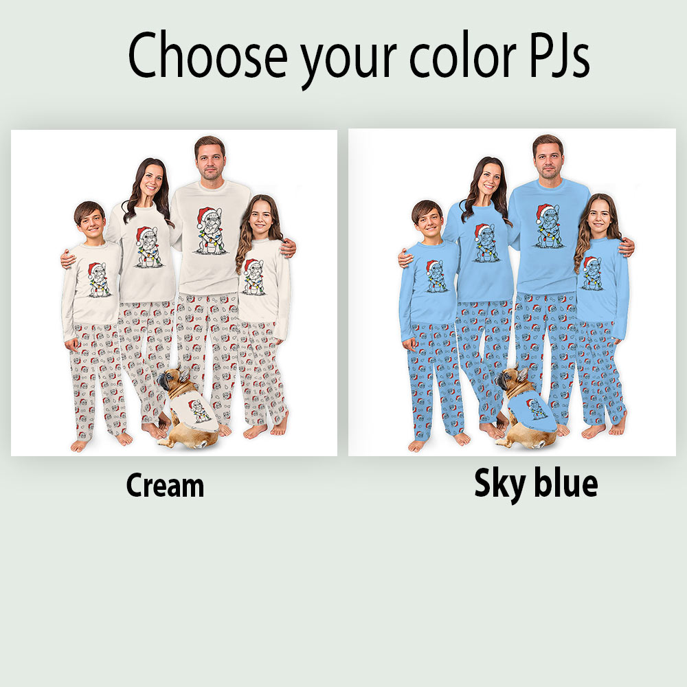 French Bulldog Christmas Pajamas With Sizes For Humans French Bulldog Christmas Pajamas With Sizes For Humans