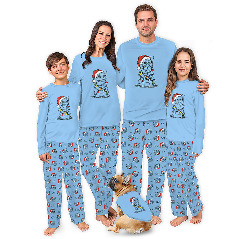 French Bulldog Christmas Pajamas With Sizes For Humans French Bulldog Christmas Pajamas With Sizes For Humans