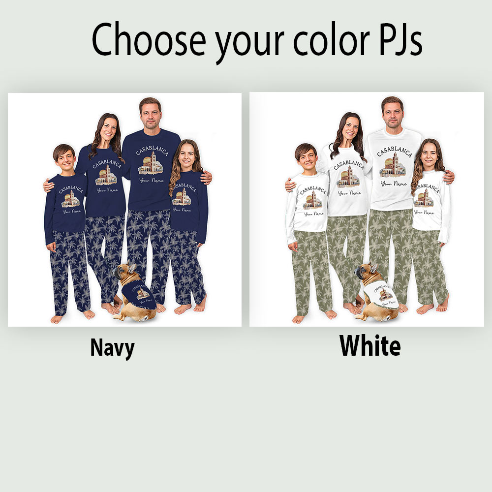Personalized Casablanca Family Christmas Pajamas With Full Sizes and Nostalgic Vibes Personalized Casablanca Family Christmas Pajamas With Full Sizes and Nostalgic Vibes
