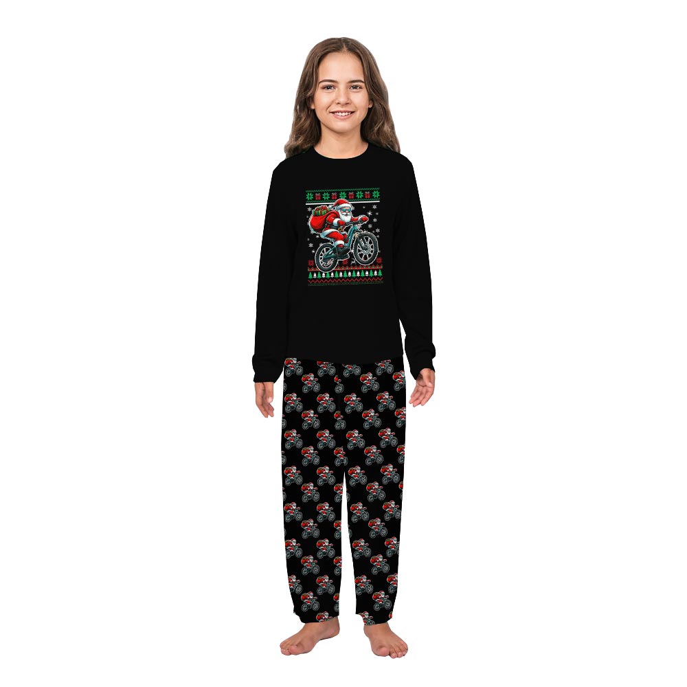 Christmas Santa Mountain Bike Rider Plus Size Family Pjs Christmas Santa Mountain Bike Rider Plus Size Family Pjs