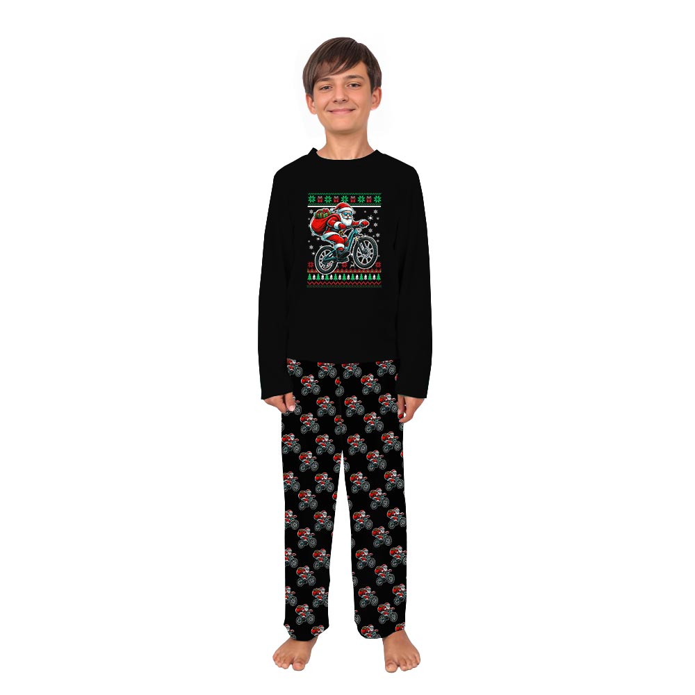 Christmas Santa Mountain Bike Rider Plus Size Family Pjs Christmas Santa Mountain Bike Rider Plus Size Family Pjs