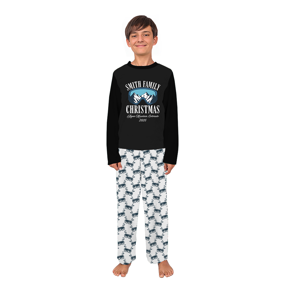 Name Personalized Aspen Moutain Print Matching Family Xmas Pjs