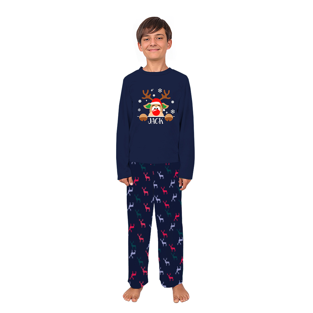 Name Personalized Reindeer Matching Family Xmas Pajamas Name Personalized Reindeer Matching Family Xmas Pajamas