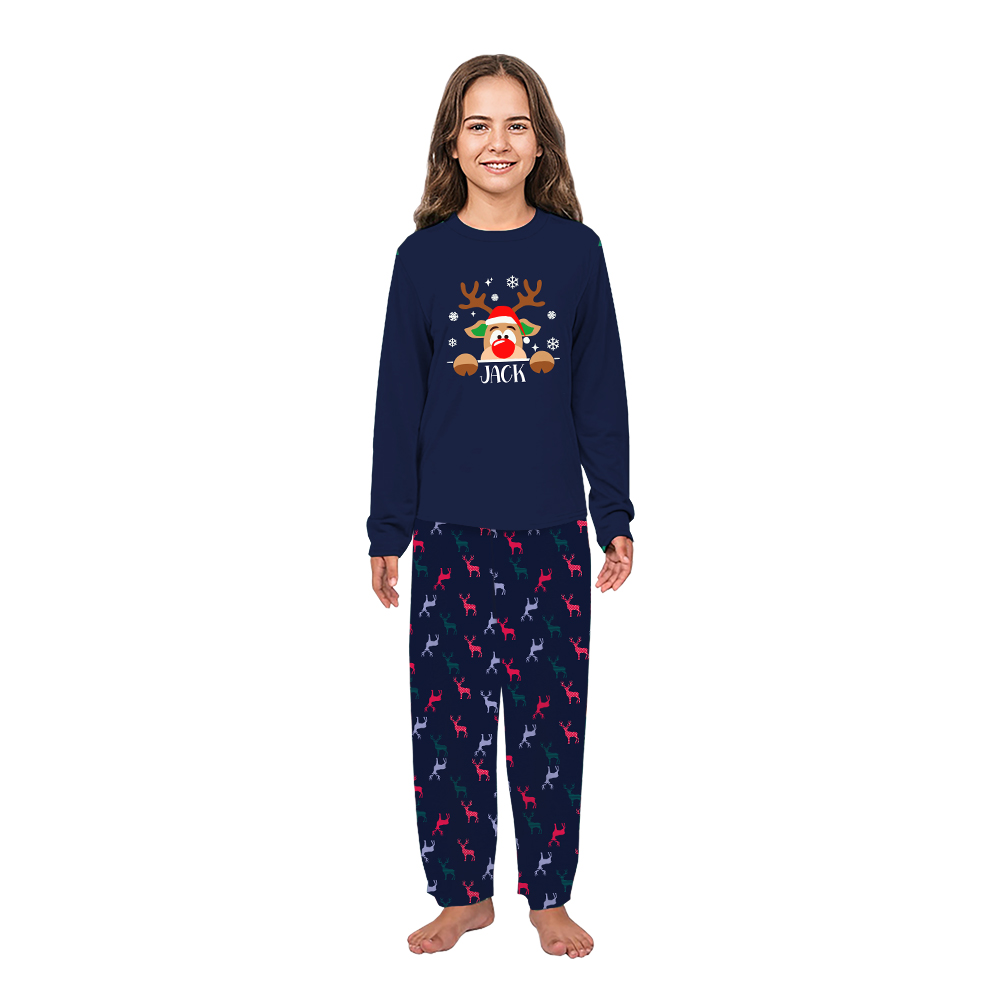 Name Personalized Reindeer Matching Family Xmas Pajamas Name Personalized Reindeer Matching Family Xmas Pajamas