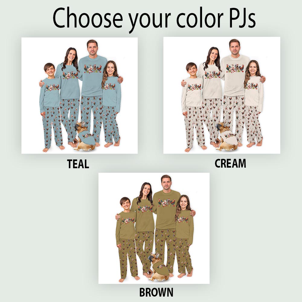 Funny Chicken with Christmas Theme Pajama Sets For Family Funny Chicken with Christmas Theme Pajama Sets For Family