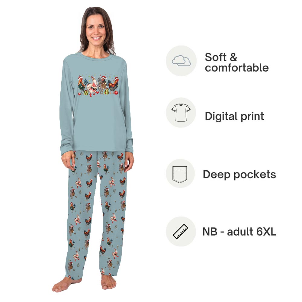 Funny Chicken with Christmas Theme Pajama Sets For Family Funny Chicken with Christmas Theme Pajama Sets For Family