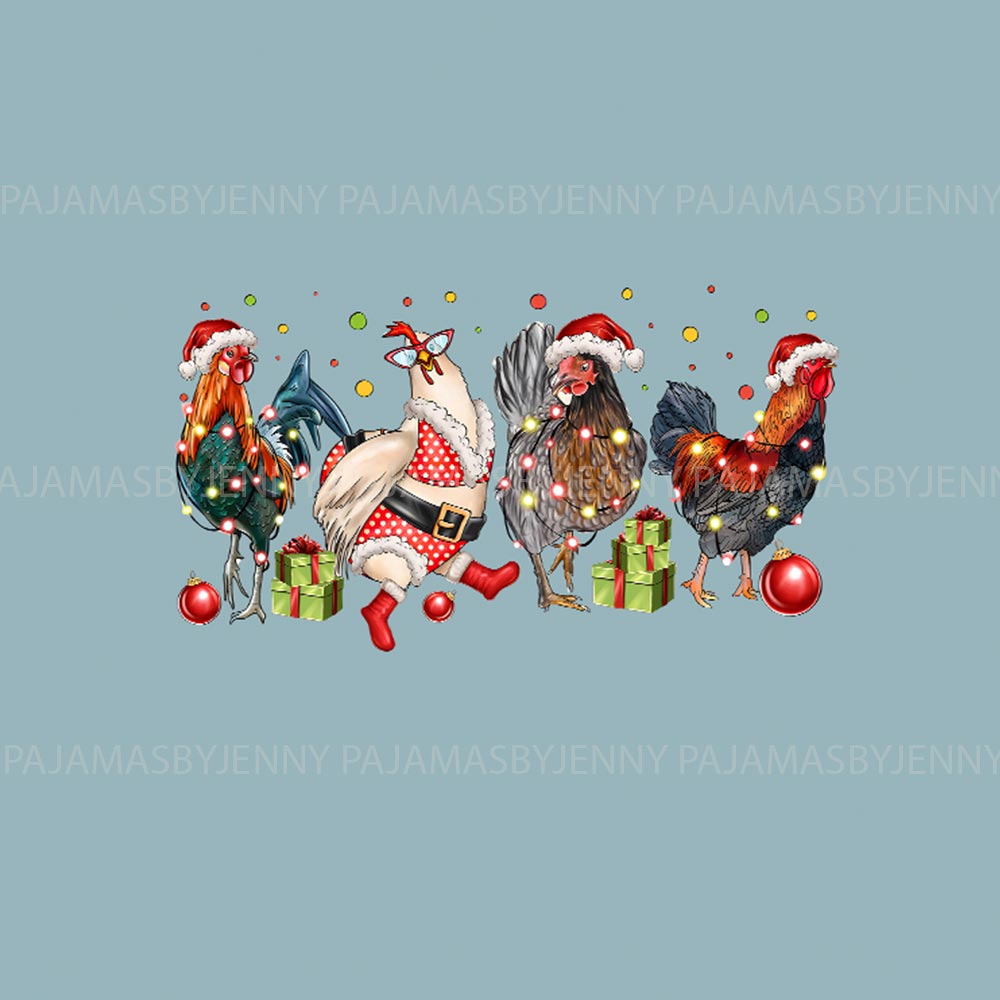 Funny Chicken with Christmas Theme Pajama Sets For Family Funny Chicken with Christmas Theme Pajama Sets For Family