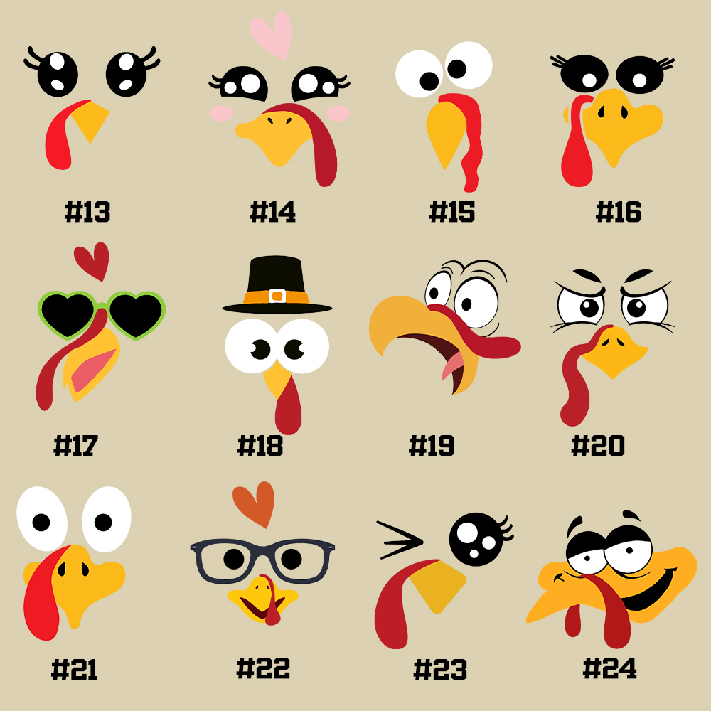Custom Turkey Face Matching Family Thanksgiving Pajamas Custom Turkey Face Matching Family Thanksgiving Pajamas