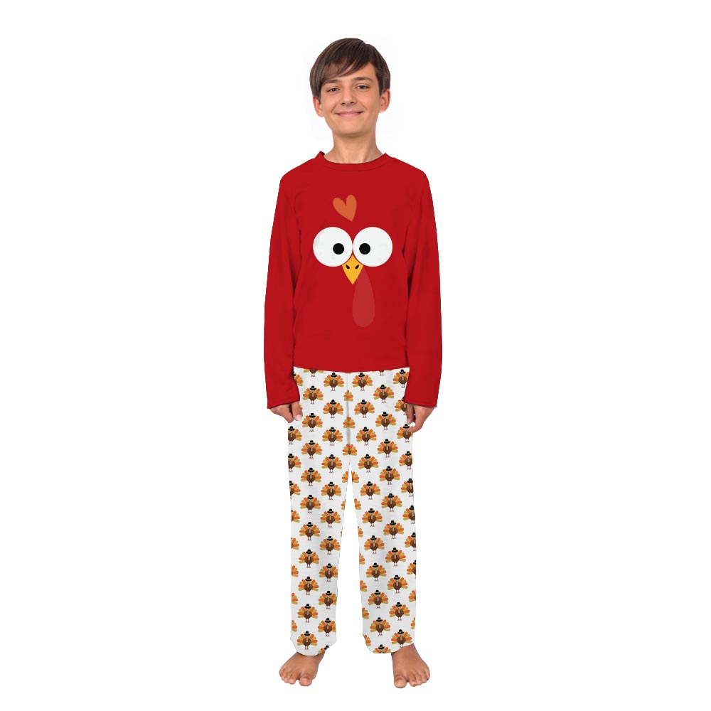 Custom Turkey Face Matching Family Thanksgiving Pajamas Custom Turkey Face Matching Family Thanksgiving Pajamas