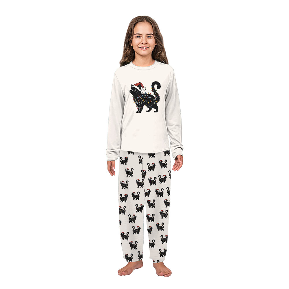 Cat Christmas Pajamas For Adults In Cute Cream Color Cat Christmas Pajamas For Adults In Cute Cream Color