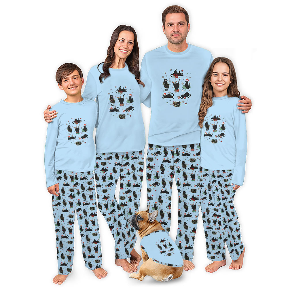 Christmas Pajamas With Cats On Them For Adorable Moewy Christmas Vibe