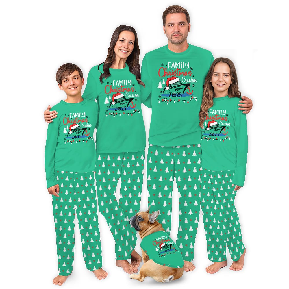 Personalized Family Cruise Adventure Plus Size Christmas Pajamas Personalized Family Cruise Adventure Plus Size Christmas Pajamas