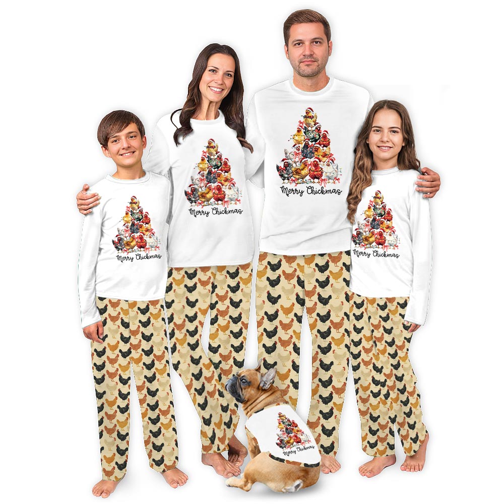 Funny Chicken Xmas Tree Family Christmas Pajamas Funny Chicken Xmas Tree Family Christmas Pajamas