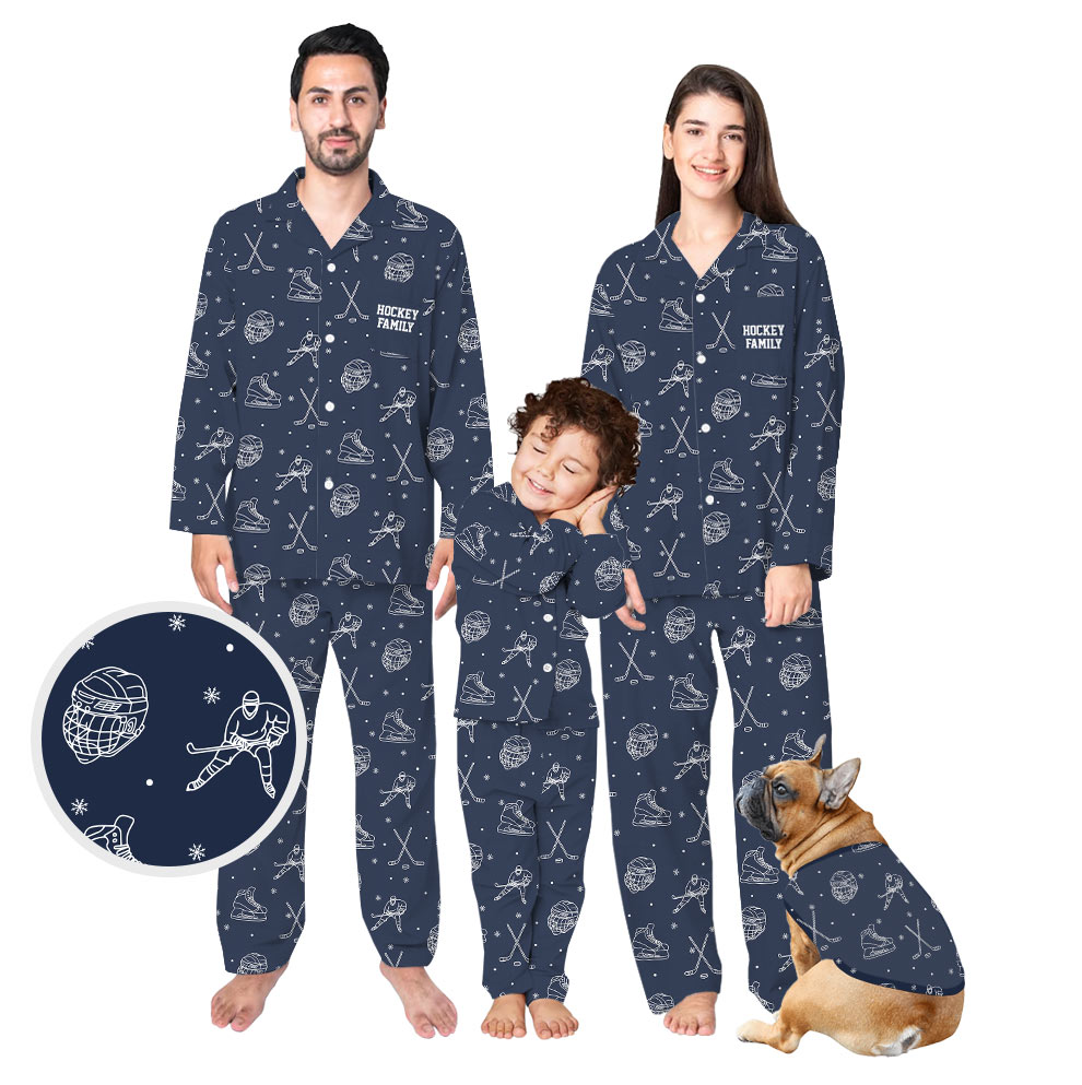 Navy Hockey Christmas Pajamas With Plus Sizes Guaranteed Navy Hockey Christmas Pajamas With Plus Sizes Guaranteed