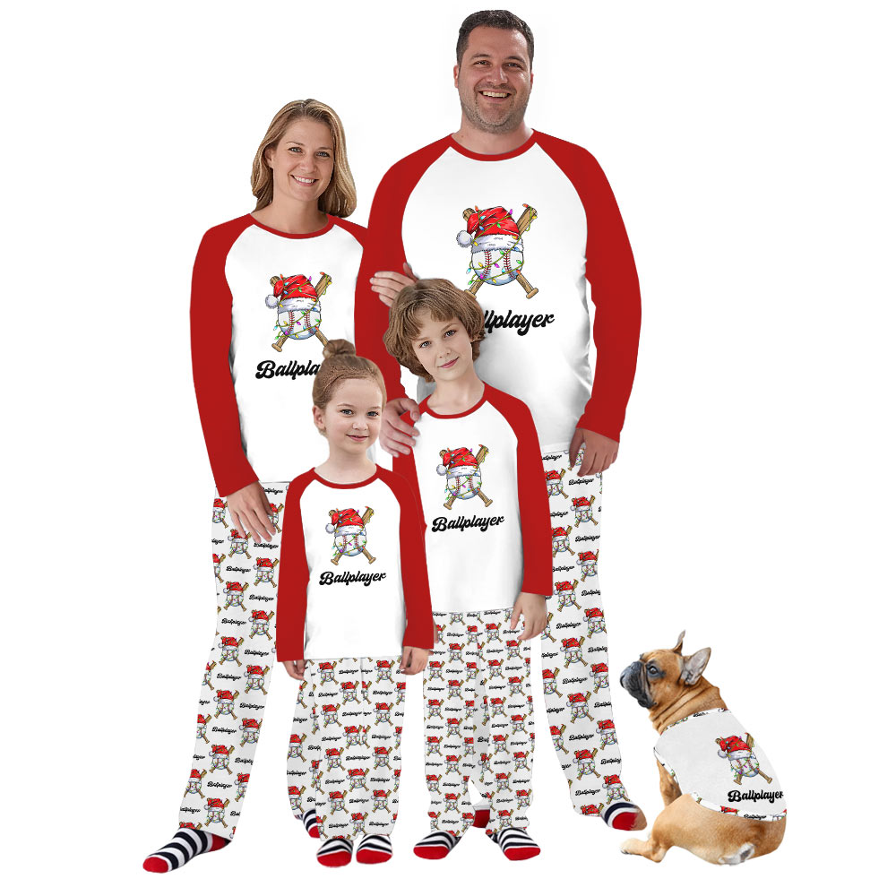 Personalized Baseball Matching Family Christmas Jammies With Plus Size Guaranteed Personalized Baseball Matching Family Christmas Jammies With Plus Size Guaranteed