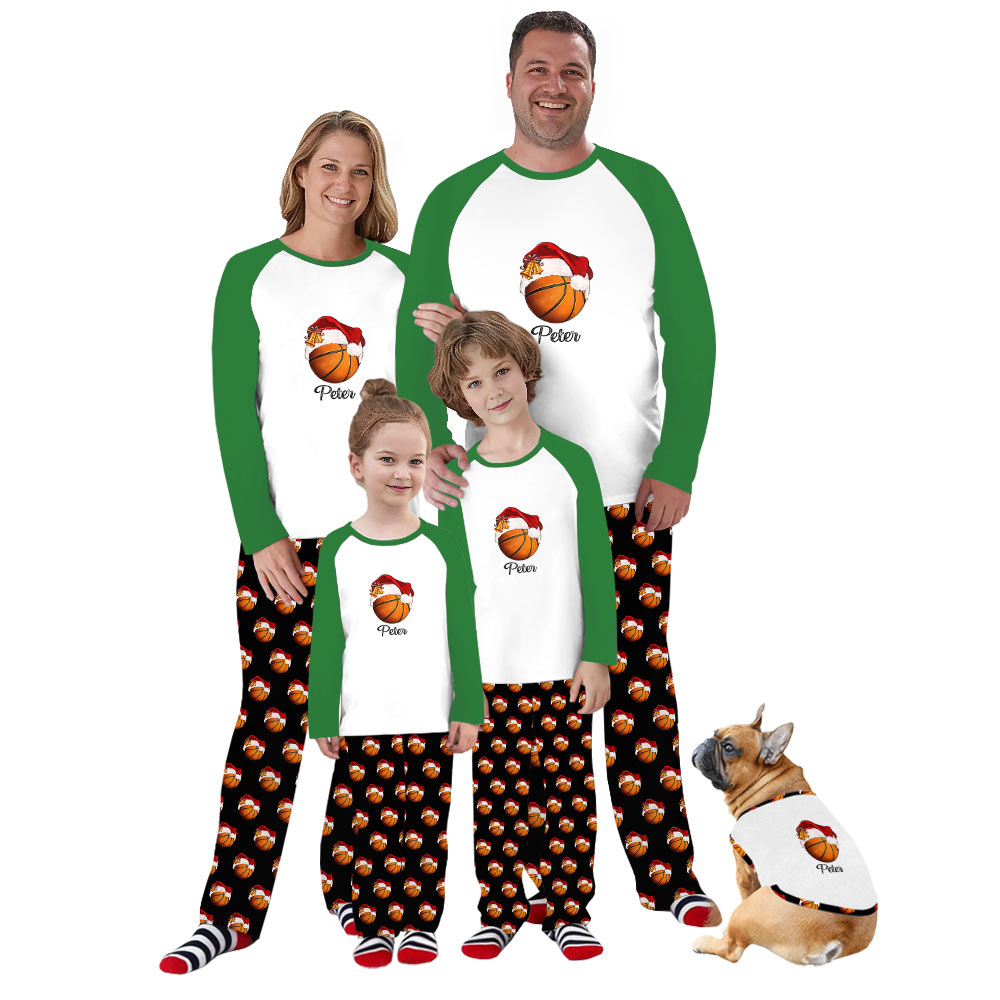 Personalized Name Basketball Family Set Pajamas For Christmas Personalized Name Basketball Family Set Pajamas For Christmas