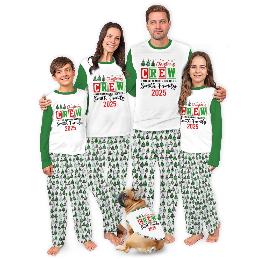 Christmas Crew We Are Family Name Personalized Xmas Pjs Christmas Crew We Are Family Name Personalized Xmas Pjs