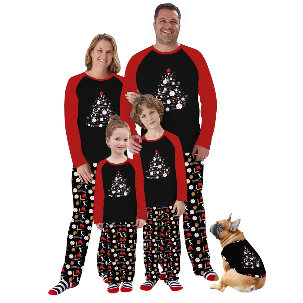 Inclusive Family Baseball Christmas Pajamas With Plus Sizes Available Inclusive Family Baseball Christmas Pajamas With Plus Sizes Available