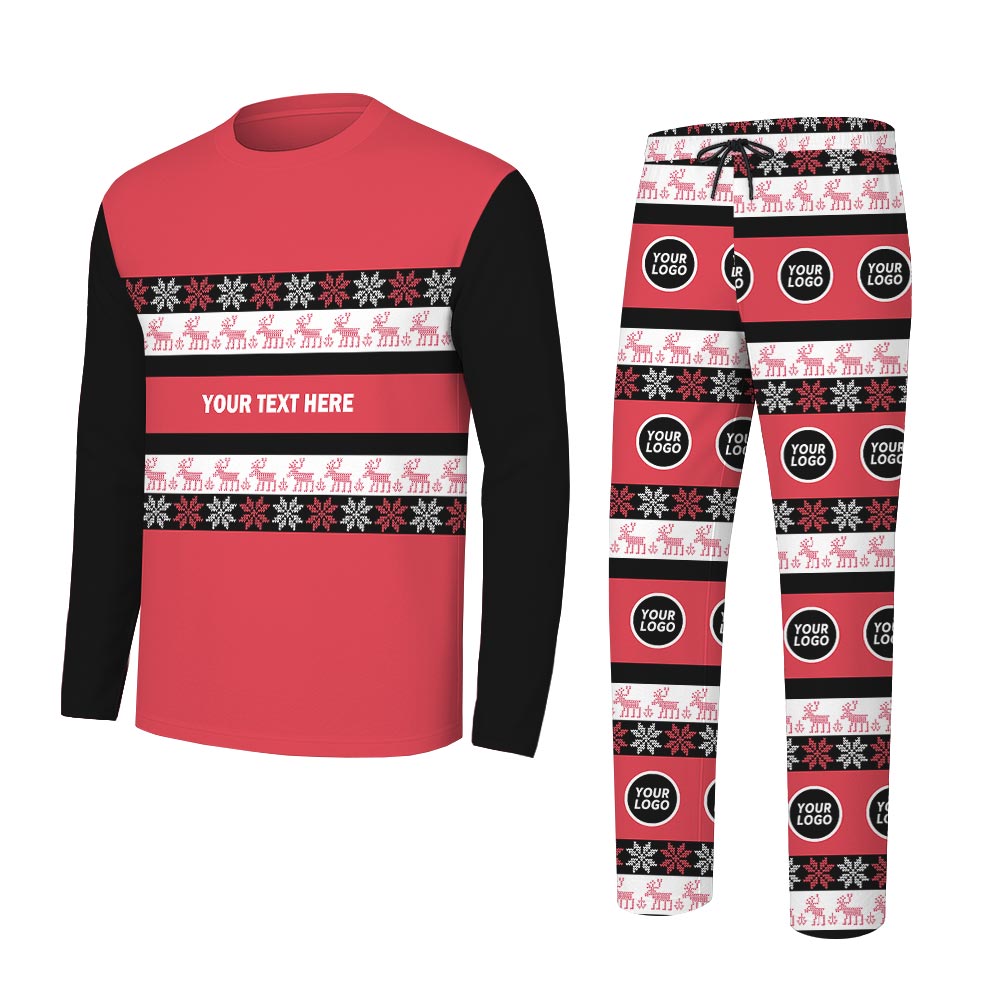 Custom Text And Logo Christmas Pajamas For All Ages Custom Text And Logo Christmas Pajamas For All Ages