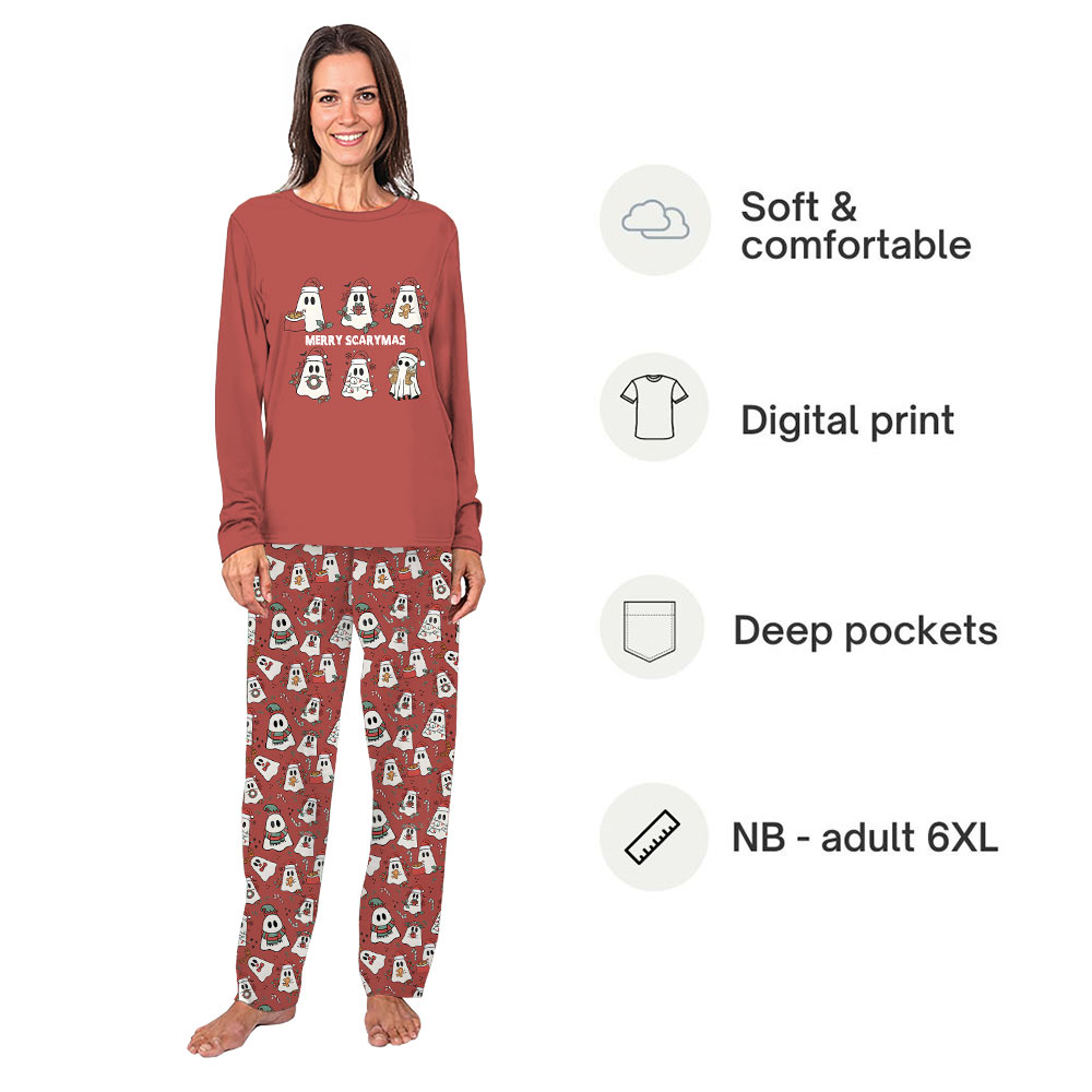 Family Matching Christmas Pjs With Festive Ghosts Saying Merry Scarymas Family Matching Christmas Pjs With Festive Ghosts Saying Merry Scarymas