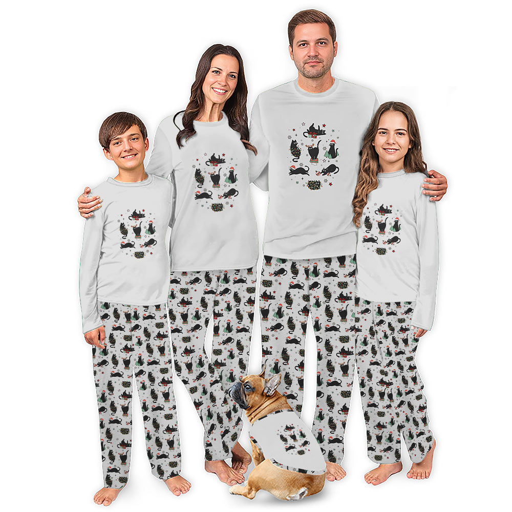 Christmas Pajamas With Cats On Them For Adorable Moewy Christmas Vibe